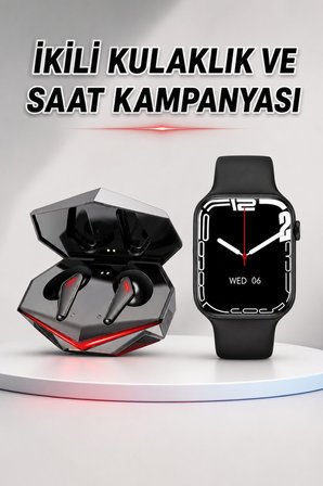 İkili Set Dev Kampanya Ucuz Kulaklık Ucuz Akıllı Saat Gürültü Önleyici Uzun 