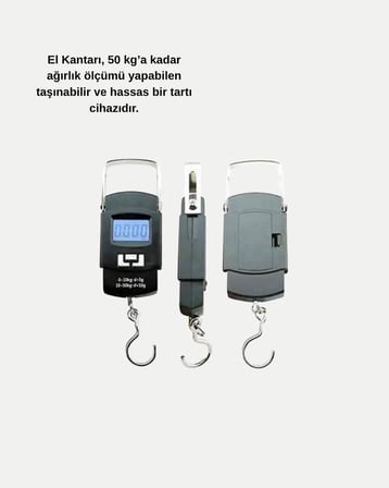 Dijital El Kantarı – 50 Kg Taşıma Kapasiteli Taşınabilir Hassas Tartı