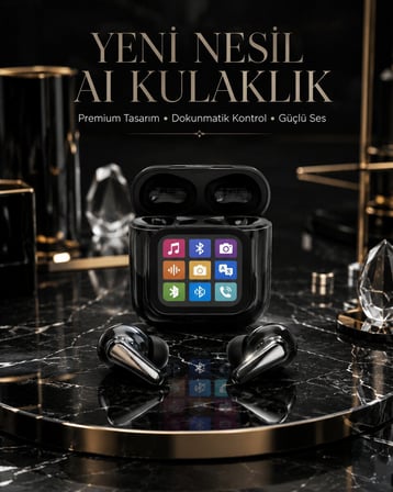 AI Bluetooth Kulaklık Akıllı Dokunmatik Kontrol Özellikli