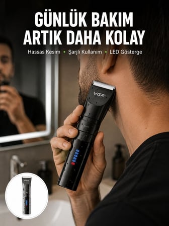 Erkek Saç ve Sakal Kesme Makinesi – Su Geçirmez Sessiz Motorlu Yeni Nesil
