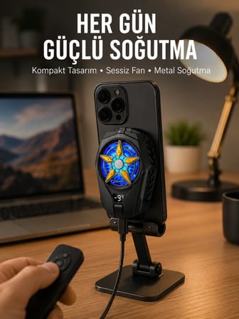Cep Telefonu Radyatörü – Type-C 2 Vitesli Sessiz Soğutma Fanı Yeni Nesil