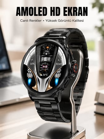 Şık Metal Kasa ve Değiştirilebilir Kordonlarla SW80 Smartwatch Yeni Nesil