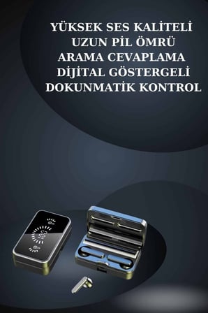 Bileklikli Amoled Ekran Akıllı Saat ve Dijital Göstergeli Kablosuz Bluetooth Kula