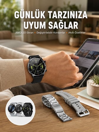 Çok Fonksiyonlu Akıllı Saat Bluetooth Bağlantılı Çağrı Cevaplayabilen Uzun 