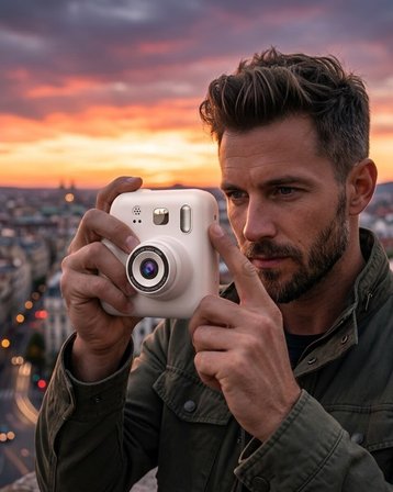 Eğlenceli Baskılı Çocuk Fotoğraf Makinesi Video Çekim 4 Rulo Kağıt 5 Kalem S