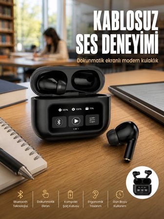 2.Nesil Pro Ekranlı Sesli Görüşme Yapabilen Kablosuz Bluetooth Kulaklık Yeni Ne