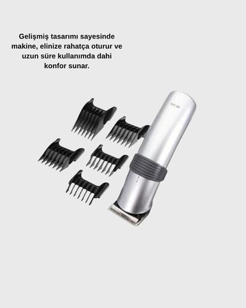 Kablosuz Profesyonel Tıraş Makinesi – Şarjlı 60 Dakika Kullanım Süreli Çeli