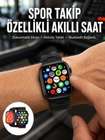 Akıllı Saat Çağrı Cevaplama Müzik Dinleme Plastik Kordon Mesaj Bildirimleri Ye
