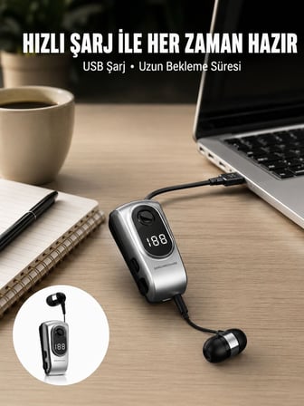 Dijital Ekranlı Bluetooth Kulaklık – Titreşimli Bildirim 25 Saat Kullanım Yeni