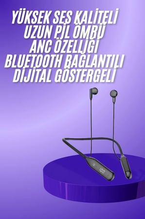 Boyun Bantlı Kablolu Yüksek Ses Kaliteli Bluetooth Kulaklık Uzun Pil Ömrü 100 s