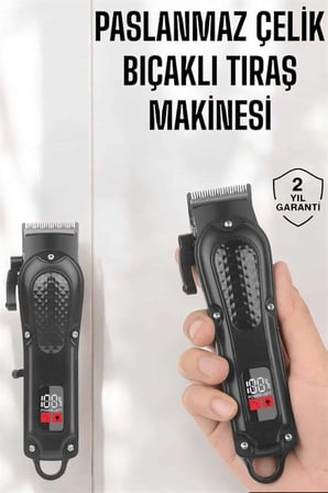 Sıfır Tıraş Makinesi Dijital Göstergeli Paslanmaz Çelik Bıçaklı Taşınabil