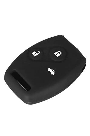 Honda Civic Fd6 Crv Accord Uyumlu 3 Tuşlu Silikon Anahtar Koruma Kılıfı Siyah Renk
