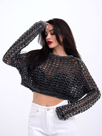 3958 TRİKO FİLE BOLERO-SİYAH