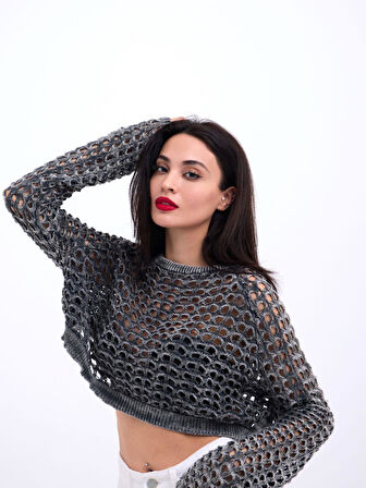 3958 TRİKO FİLE BOLERO-ANTRASİT