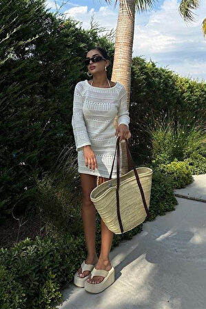 Daisy Kroşe Mini Elbise 2560-01
