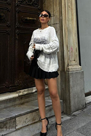 Mihaela Oversize Ajurlu Kazak1216-02