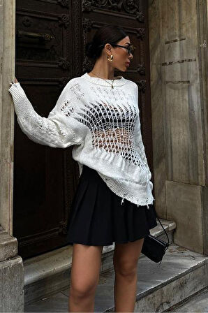 Mihaela Oversize Ajurlu Kazak1216-02