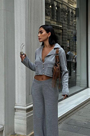 Nancy Kruveze Yaka Crop Takım 9954 - 25