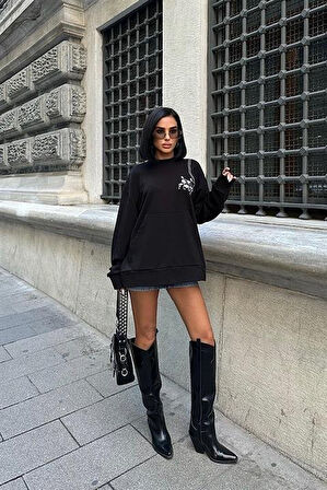 Marison Çiçek Nakışlı Sweatshirt 8050 -08