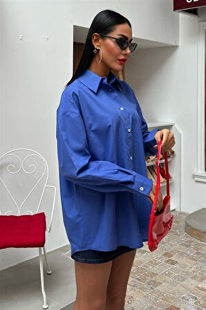 Klasik Oversize Poplin Gömlek 3421