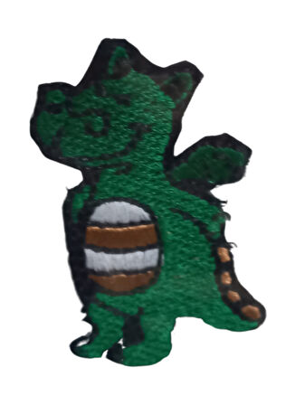 Aplike Ütü İle Yapışan Dinazor Yeşil Arma 25x4 cm