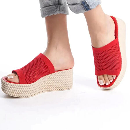 Dolgu Taban Rahat Triko Günlük Terlik