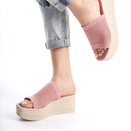 Dolgu Taban Rahat Triko Günlük Terlik