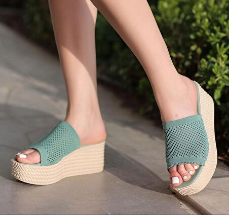 Dolgu Taban Rahat Triko Günlük Terlik