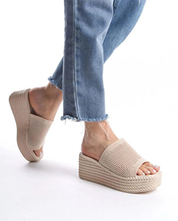 Dolgu Taban Rahat Triko Günlük Terlik