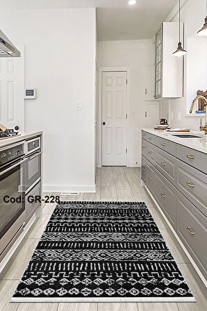 Pamuk Dokuma Taban Kaymaz Yıkanabilir İskandinav  Desenli  Salon Halısı Mutfak Halısı Koridor Halısı