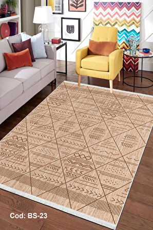 Pamuk Dokuma Taban Kaymaz Yıkanabilir İskandinav  Desenli  Salon Halısı Mutfak Halısı Koridor Halısı