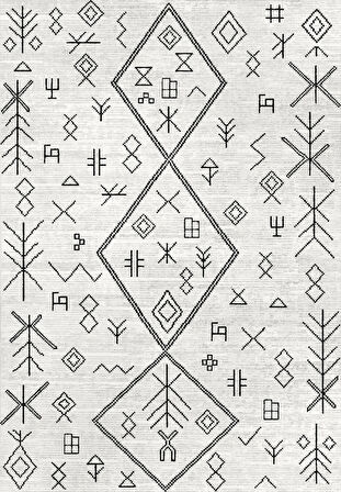 Pamuk Dokuma Taban Kaymaz Yıkanabilir İskandinav  Desenli  Salon Halısı Mutfak Halısı Koridor Halısı