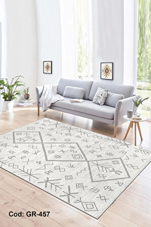 Pamuk Dokuma Taban Kaymaz Yıkanabilir İskandinav  Desenli  Salon Halısı Mutfak Halısı Koridor Halısı