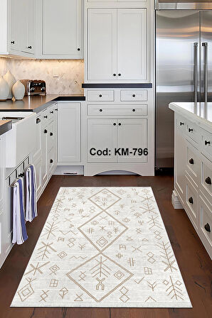 Pamuk Dokuma Taban Kaymaz Yıkanabilir İskandinav  Desenli  Salon Halısı Mutfak Halısı Koridor Halısı