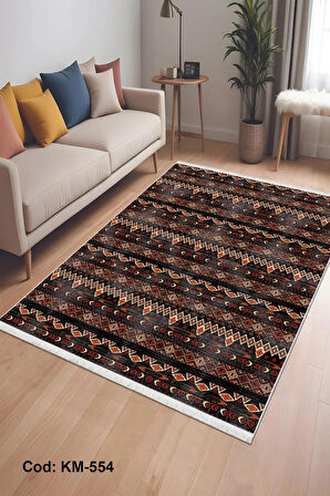 Pamuk Dokuma Taban Kaymaz Yıkanabilir İskandinav  Desenli  Salon Halısı Mutfak Halısı Koridor Halısı