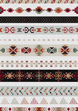 Pamuk Dokuma Taban Kaymaz Yıkanabilir İskandinav  Desenli  Salon Halısı Mutfak Halısı Koridor Halısı