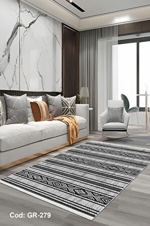 Pamuk Dokuma Taban Kaymaz Yıkanabilir İskandinav  Desenli  Salon Halısı Mutfak Halısı Koridor Halısı