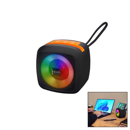 SİYAH KABLOSUZ HOPARLÖR - SPEAKER TAŞINABİLİR IŞIKLI USB ŞARJLI BT - TF CARD 10 MT MENZİL 1200mAH PİL - 5W (5671) gotlthmngoxx
