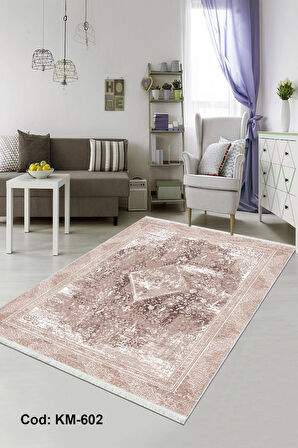 Pamuk Dokuma Taban Kaymaz Yıkanabilir Vintage  Desenli  Salon Halısı Mutfak Halısı Koridor Halısı