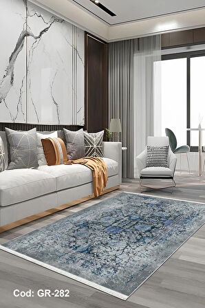 Pamuk Dokuma Taban Kaymaz Yıkanabilir Vintage  Desenli  Salon Halısı Mutfak Halısı Koridor Halısı