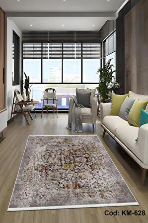 Pamuk Dokuma Taban Kaymaz Yıkanabilir Vintage  Desenli  Salon Halısı Mutfak Halısı Koridor Halısı