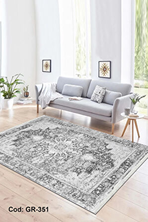 Pamuk Dokuma Taban Kaymaz Yıkanabilir Vintage  Desenli  Salon Halısı Mutfak Halısı Koridor Halısı