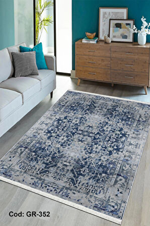 Pamuk Dokuma Taban Kaymaz Yıkanabilir Vintage  Desenli  Salon Halısı Mutfak Halısı Koridor Halısı