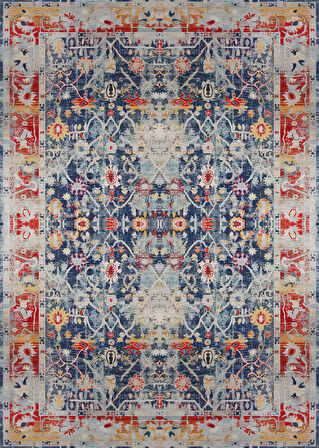 Pamuk Dokuma Taban Kaymaz Yıkanabilir Vintage  Desenli  Salon Halısı Mutfak Halısı Koridor Halısı