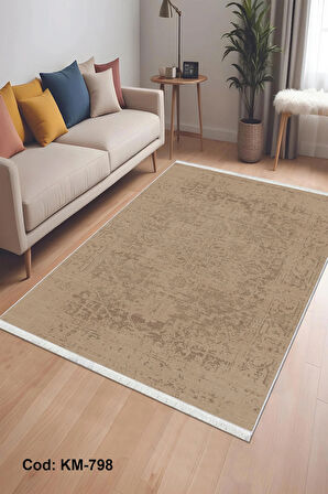 Pamuk Dokuma Taban Kaymaz Yıkanabilir Vintage  Desenli  Salon Halısı Mutfak Halısı Koridor Halısı