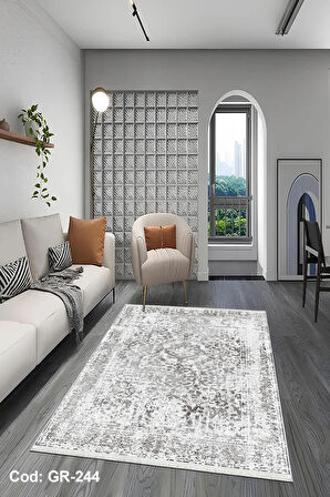 Pamuk Dokuma Taban Kaymaz Yıkanabilir Vintage  Desenli  Salon Halısı Mutfak Halısı Koridor Halısı