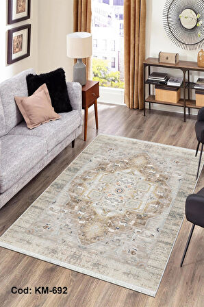 Pamuk Dokuma Taban Kaymaz Yıkanabilir Vintage  Desenli  Salon Halısı Mutfak Halısı Koridor Halısı