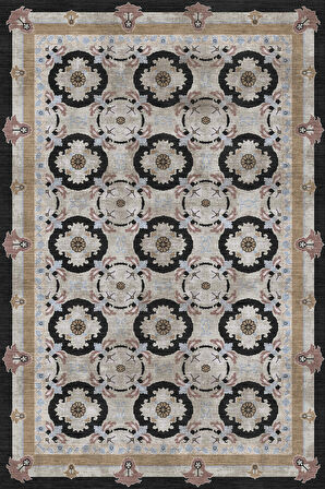 Pamuk Dokuma Taban Kaymaz Yıkanabilir Klasik Desenli  Salon Halısı Mutfak Halısı Koridor Halısı