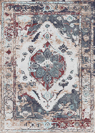 Pamuk Dokuma Taban Kaymaz Yıkanabilir Vintage  Desenli  Salon Halısı Mutfak Halısı Koridor Halısı