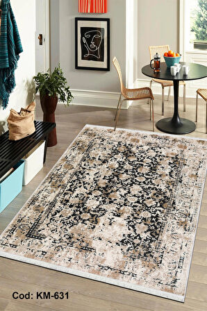 Pamuk Dokuma Taban Kaymaz Yıkanabilir Vintage  Desenli  Salon Halısı Mutfak Halısı Koridor Halısı